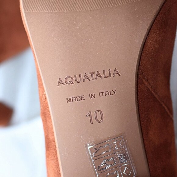 New in Box Aquatalia "Sierra" Water Resistant Suede Ankle Bootie - Ginger - 10 - Picture 3 of 11
